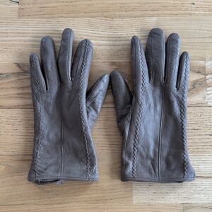 Elegant Brown tan Leather Gloves 7 small